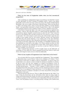 Interview with Larry Hickman What was the state of Pragmatism