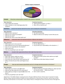 Elicitive Inquiry Framework Context: Influences: Options: Change: