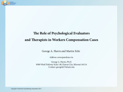 The Role of Psychological Evaluators and Therapists in Workers