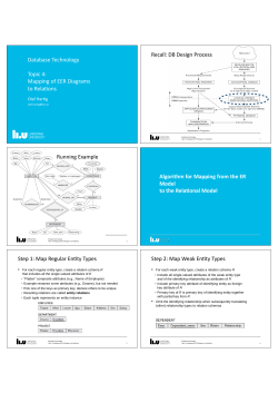 Database Technology Topic 4: Mapping of EER Diagrams to