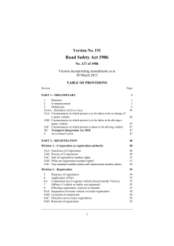 Road Safety Act 1986 - Victorian Legislation