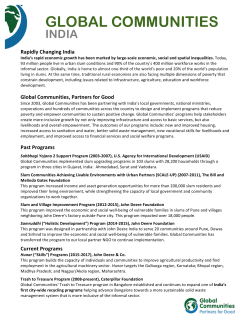 Global Communities India Brochure 2016