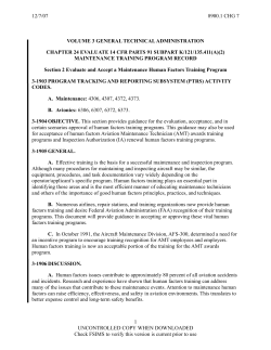 Section 2 Evaluate and Accept a Maintenance Human Factors