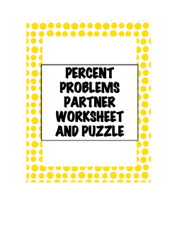 percent problems partner worksheet and puzzle