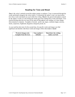 Reading for Tone and Mood - University of Colorado Boulder