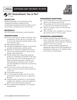 26th Amendment, Yes or No?