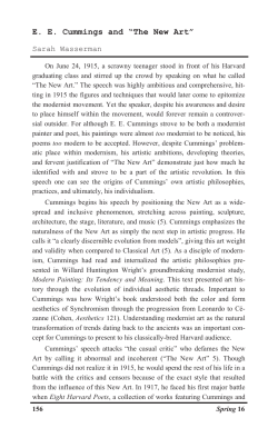 E. E. Cummings and &ldquo;The New Art&rdquo;