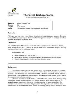 The Great Garbage Game - The Environmental Center