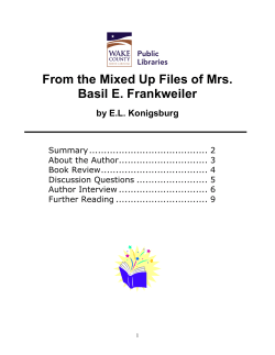 From the Mixed Up Files of Mrs. Basil E. Frankweiler