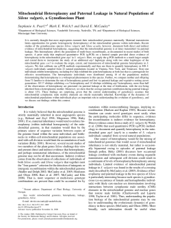 Mitochondrial Heteroplasmy and Paternal Leakage in Natural