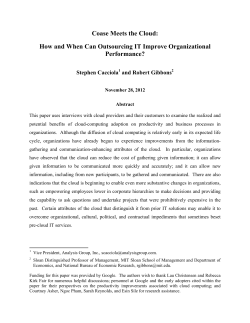 Coase Meets the Cloud: How and When Can Outsourcing IT