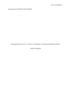 Power of Metaphor 1 Running head: POWER OF METAPHOR