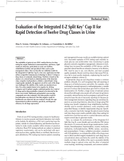 Evaluation of the Integrated EZ Split Key&reg; Cup II for Rapid Detection