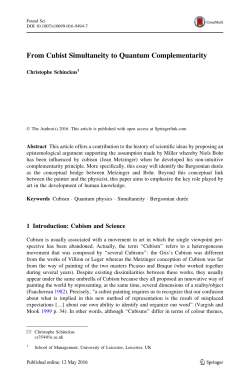 From Cubist Simultaneity to Quantum Complementarity