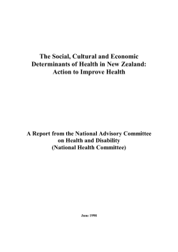 The Social, Cultural and Economic Determinants