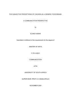 THE SUBJECTIVE PERCEPTIONS OF CHICKEN AS A GENERIC