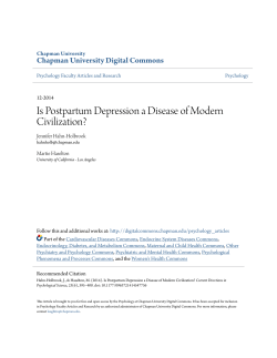 Is Postpartum Depression a Disease of Modern Civilization?