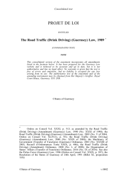 Road Traffic (Drink Driving) (Guernsey) Law, 1989