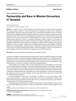 Partnership and Race in Mission Encounters in Tanzania
