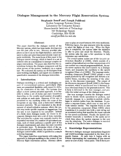 Dialogue Management in the Mercury Flight Reservation System