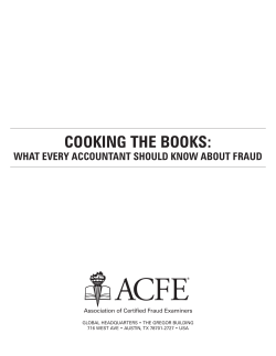Cooking the Books Workbook - Association of Certified Fraud