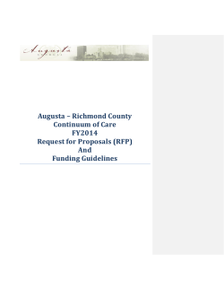 Augusta &ndash; Richmond County Continuum of Care FY2014 Request