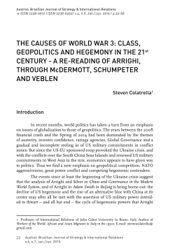 THE CAUSES OF WORLD WAR 3: CLASS, GEOPOLITICS AND