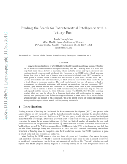 Funding the Search for Extraterrestrial Intelligence with a Lottery Bond