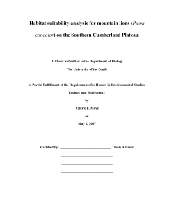 Habitat suitability analysis for mountain lions