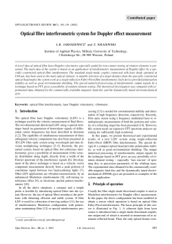 Optical fibre interferometric system for Doppler effect