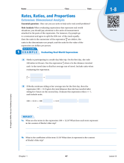 Rates, Ratios, and Proportions