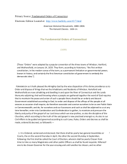 The Fundamental Orders of Connecticut