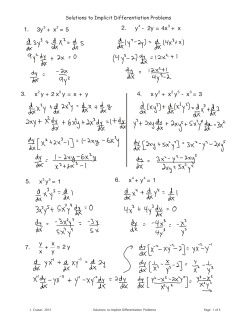 1. 3y3 + x2 = 5 2. y4 - 2y = 4x3 + x 3. x2 y+2x3 y = x + y 4. xy2 + x2