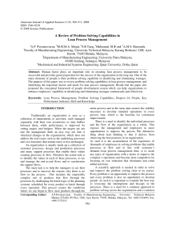 A Review of Problem Solving Capabilities in Lean Process