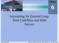 Accounting For General Long- Term Liabilities And Debt Service
