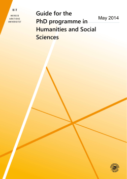 Guide for the PhD programme in Humanities and Social
