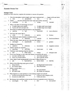 Dynamic Oceans Test