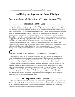 Brown v. Board of Education of Topeka, Kansas