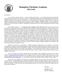 English 8 - Hampton Christian Academy