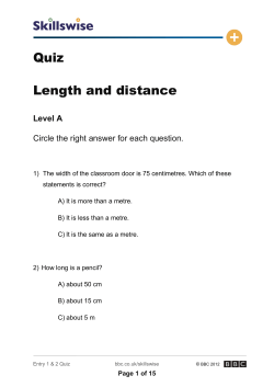 Quiz Length and distance