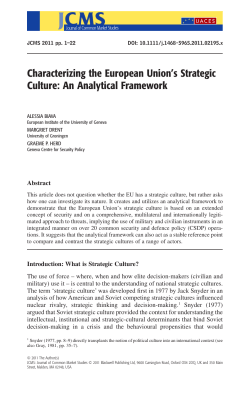 Characterizing the European Union`s Strategic Culture