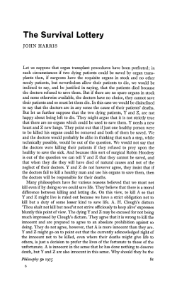 The Survival Lottery