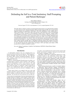 Defending the Self in a Total Institution: Staff Prompting and Patient