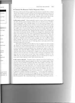 Analyze the Reasons Used to Support a Claim