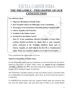 the preamble - philosophy of our constitution