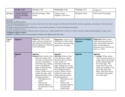 March 28-April 1 Agenda