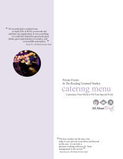 catering menu - All About Events