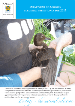 Zoology - the natural selection 2017