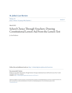 School Choice Through Vouchers: Drawing Constitutional Lemon