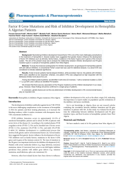 Factor 8 Gene Mutations and Risk of Inhibitor Development in